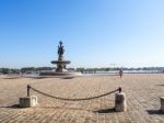 View Of The Fountain At Place De La Bourse In Bordeaux Stock Photo