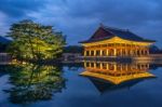 Gyeongbokgung Palace At Night In Seoul,korea Stock Photo