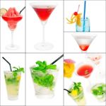 Cocktails Collage Stock Photo