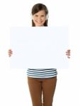 Musical Girl With Blank Banner Ad Stock Photo