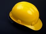 Hard hat On Black Background Stock Photo