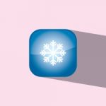 Snow Button Icon Flat   Illustration  Stock Photo