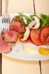 Beef Filet Mignon Grilled With Vegetables Stock Photo