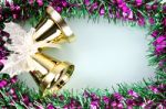 Decorations Ribbon For Christmas And New Year Stock Photo