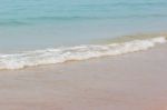 Soft Wave Of The Blue Ocean On The Seashore Of Thailand Stock Photo