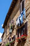 Buildings In Pienza Tuscany Stock Photo