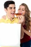 Pizza Time. Its Yummy! Stock Photo