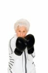 Woman With Boxing Gloves Stock Photo