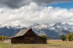 View Of Mormon Row Near Jackson Wyoming Stock Photo