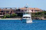 Fishing Boat Coming Into Porto Cervo Stock Photo