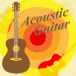 Acoustic Guitar Shows Rock Guitarist And Music Stock Photo