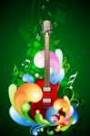 Music Card With Guitar Stock Photo