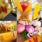 Healthy Vegetarian Vegan Food Collage Stock Photo