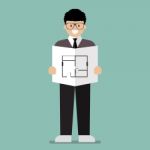 Architect Flat Cartoon Stock Photo