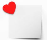 Heart On Note Means Lovely Message Or Love Letter Stock Photo