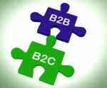 B2b And B2c Puzzle Shows Corporate Partnership Or Consumer Relat Stock Photo