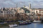 Charing Cross Staion And Hungerford Bridge Stock Photo