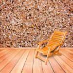 Wooden Deck Chair In Retro Style On Wooden Floor Interior With S Stock Photo