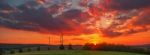 Wind Turbines At The Sunset Stock Photo