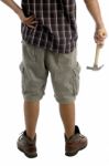 Man Holding Hammer Stock Photo