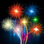 Color Fireworks Represents Night Sky And Celebrations Stock Photo