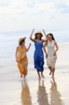 Portrait Of Young Asian Woman Summer Holiday Vacation On Sea Bea Stock Photo