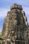 Ancient Stone Faces Of King Jayavarman Vii At The Bayon Temple, Stock Photo