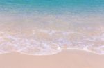 Soft Wave Of Blue Ocean Sand Beach Stock Photo