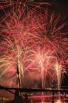 Fireworks In Brisbane City Stock Photo