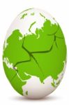 Cracked Global Egg Stock Photo