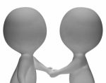 Shaking Hands 3d Characters Showing Partners And Friendship Stock Photo