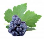 Grape With Leaf Isolated On The White Background Stock Photo