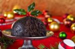 Christmas Pudding Stock Photo