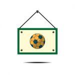 Soccer Ball Board Sport Flat Design Icon  Illustration Stock Photo