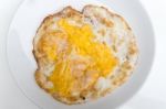 Fried Chicken Egg On Dish Stock Photo