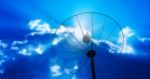 Satellite Dish Under Sky Stock Photo