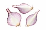 Shallots Still Life White Background Stock Photo