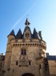 View Of The Exterior Of Porte Cailhau (palace Gate) In Bordeaux Stock Photo