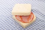 Sandwich With Paio Sausage Stock Photo