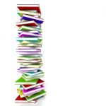 Multicolored Stacked Books Stock Photo