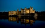 Leeds Castle Framed In Blue Stock Photo