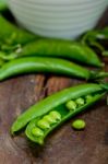 Hearthy Fresh Green Peas Stock Photo