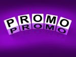 Promo Blocks Show Advertisement And Broadcasting Promotions Stock Photo