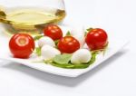 Vegetarian Caprese Salad Stock Photo