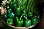 Fresh Ripe Bell Pepper On The Market Stock Photo