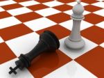 Two Pieces In A Chess Board Stock Photo