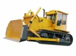 Heavy Crawler Bulldozer  Isolated Stock Photo