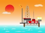 Offshore Oil Rig  Platform Stock Photo