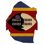 Swaziland Map On  Flag Drawing ,grunge And Retro Flag Series Stock Photo