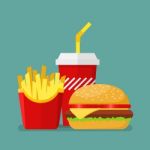 Hamburger French Fries And Soda Stock Photo